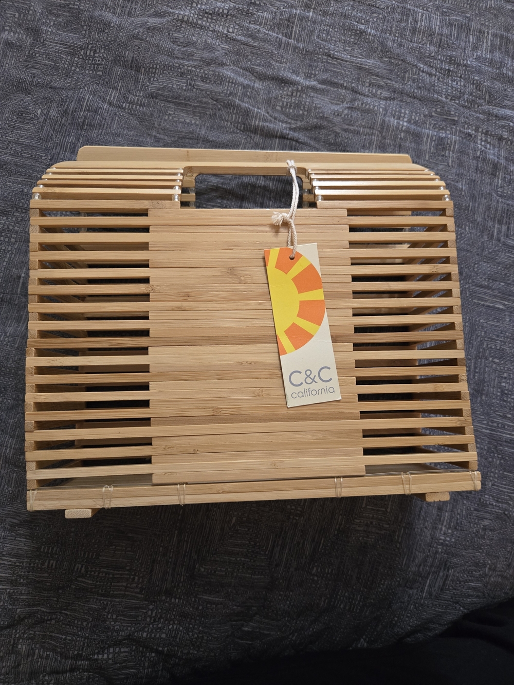 C&C California Bamboo Slatted Tote in Natural